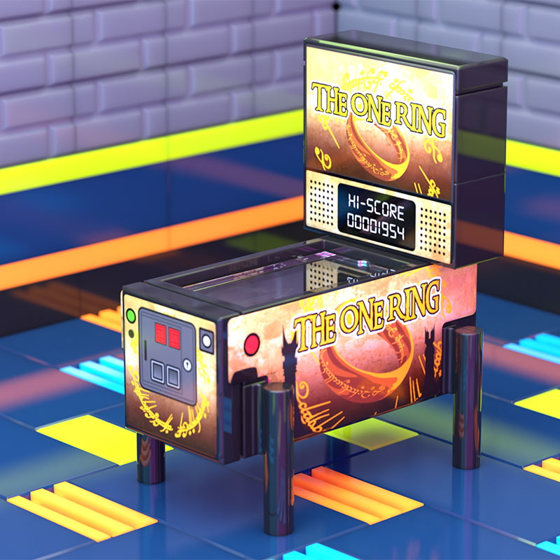 The One Ring, LOTR Pinball Arcade Machine Building Set made using LEGO parts 3